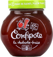 CONFIPOTE Confiture allégée en sucres Pot Fraise&Rhubarbe 350g