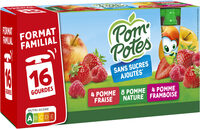 POM'POTES Compotes Pomme, P. Frs, P. Framb 16x90g Format Familial