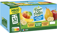 POM'POTES Compotes Pomme, Pomme Poire, Pomme Banane 32x90g