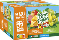 POM'POTES Compotes Gourdes 5 Fruits Verts&Exotiq 36x90g Format Familial