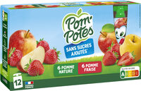 POM'POTES Compotes Gourdes Pomme, Pomme Fraise 12x90g