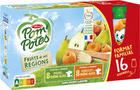 POM'POTES Compotes Gourdes P. Poire, P Abricot Rhône-Alpes 16x90g Format Familial