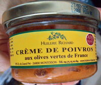 Crème de poivron aux olives vertes de France