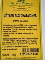 Gâteau aux châtaignes sans gluten