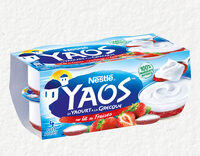 Yaos yaourt à la grecque sur lit de fraises