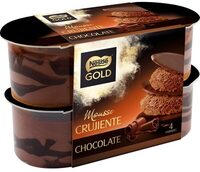 Mousse de chocolate con finas y crujientes láminas de cacao