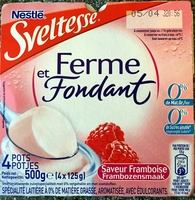 Ferme et Fondant (0 % MG, 0 % de Sucres ajoutés), Saveur Framboise (4 Pots)