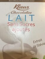 Chocolat au lait sans sucres ajoutés