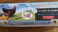 12 oeufs de poules élevées en pleine air