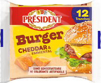 PRESIDENT BURGER CHEDDAR EMMENTAL 12 TRANCHES 200g