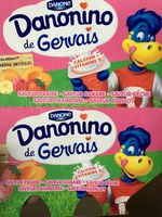 Danonino de Gervais saveur Fraise, Banane, Pêche, Framboise, Abricot