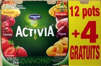 Activia (Ananas, Cerise, Fraise, Mangue, Figue, Abricot) 12 Pots + 4 Gratuits