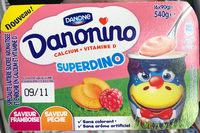 Danonino Superdino Saveur Framboise / Pêche
