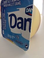 Danette saveur vanille sur lit au caramel