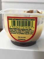 Danette saveur vanille sur lit au chocolat