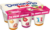 Danonino paille fruits rouges peche abricot 100 g x 6