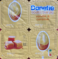 Danette vanille sur lit au caramel