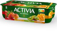 Activia fruits 125 g x 8 abricot - fraise - mangue - kiwi