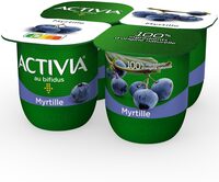 Activia fruits 125 g x 4 myrtille
