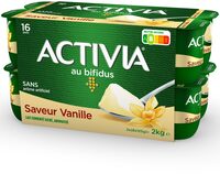 Activia bifidus saveur vanille sans arome artificielle 125 g x16