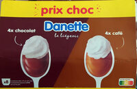 Danette Le Liégeois 100 g au  café x 4 et chocolat x 4