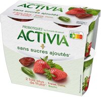 Activia sans sucre ajoute fraise datte basilic 115 g x 4