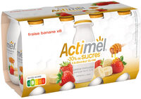 Actimel reduit en sucre fraise banane 100 g x 8