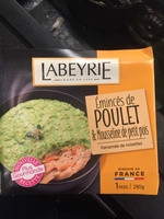 Émincés de poulet et mousseline de petit pois