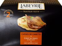 Cuisses de canette & écrasé de panais aux carottes jaunes et oranges, sauce Sauternes et figues