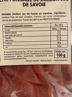 Chiffonnade jambon sec de Savoie nature