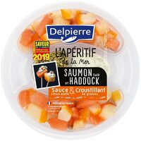 Saumon salé & Haddock, sauce et croustillant