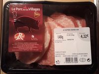 4 côtes de porc sans os