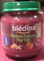 BLEDINA POT FRUITS 4x130g Pommes Bananes Myrtilles Dès 6 mois