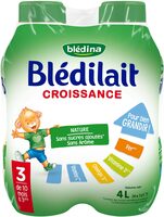 BLEDINA BLEDILAIT 4x 1L Croissance Liquide Nature De 10 mois à 3 ans