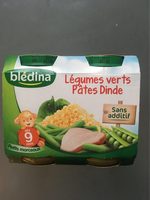 Légumes verts pâtes dinde dès 9 mois, 2x200g
