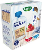 Blédina Gourdes lactées 4x85g Nature/Fraise Dès 12 mois