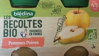 BLEDINA LES RECOLTES BIO POTS Pommes Poires 2x130g Dès 4/6 mois