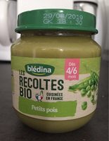BLEDINA LES RECOLTES BIO Petits Pois 2x130g Dès 4/6 Mois