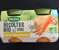 BLEDINA LES RECOLTES BIO Carottes Butternut Semoule 2x130g Dès 6 Mois