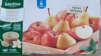 BLEDINA COUPELLES FRUITS Pommes Poires Vanille 12x100g Dès 6 Mois