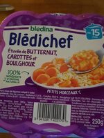 BLEDINA BLEDICHEF Etuvée de Butternut, Carottes et Boulghour 250g Dès 15 Mois