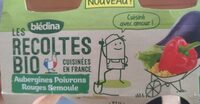 BLEDINA LES RECOLTES BIO Aubergines Poivrons Rouges Semoule 2x130g Dès 6 Mois