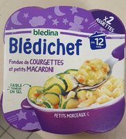 BLEDICHEF 2x230g Fondue de Courgettes et Petits Macaroni Dès 12 mois