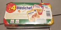 BLEDICHEF X 4 Cassolette de Patate Douce, Légumes et Poulet / Spaghetti à La Bolognaise Dès 15 mois.