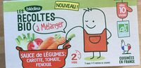 LES RECOLTES BIO à mélanger 2x150g Sauce de Légumes Carotte, Tomate, Fenouil Dès 10 mois