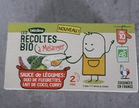 LES RECOLTES BIO à mélanger 2x150g Sauce de Légumes Duo de Fleurettes, Lait de Coco, Curry Dès 10 mois