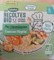 BLEDINA LES RECOLTES BIO Couscous Végétal 250g Dès 15 Mois