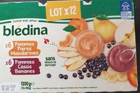 BLEDINA COUPELLES FRUITS Pommes Poires Mandarines / Pommes Cassis Bananes 12x100g Dès 8 Mois