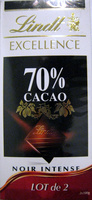 Chocolat Excellence 70% cacao noir intense