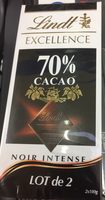 Chocolat Noir intense 70 % cacao